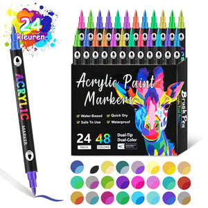Tweekleurige acrylverfmarker met dubbele punt